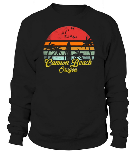 Vintage Cannon Beach Oregon Surfing Retro Surf Fun Sweatshirt Unisex