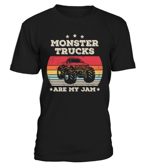 Monster Truck Are My Jam Retro Vintage Sunset T-Shirt Unisex
