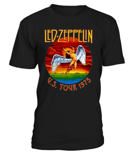New Fashoin Womens Mens Led Zeppelin US TOUR 1975 Vintage Funny 3D Print Casual T-Shirt Unisex