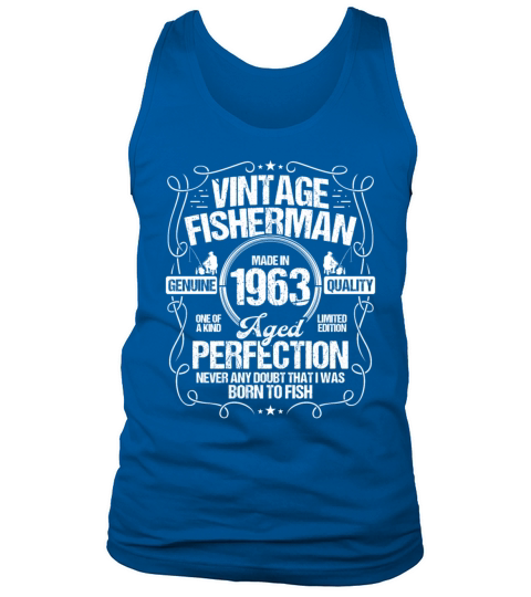 1963 Birthday for Men Fishing Rod 1963 Year Tank Top Unisex