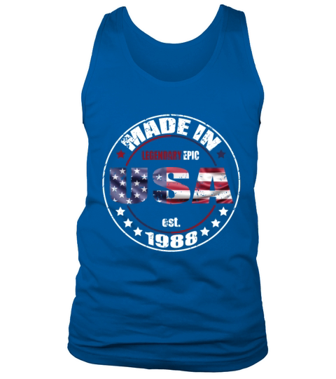 Birthday Saying Born USA 1988 Tank Top Unisex