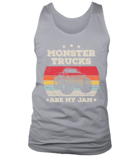 Monster Truck Are My Jam Retro Vintage Sunset Tank Top Unisex