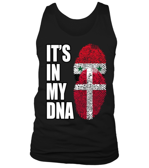 Syrian And Danish Vintage Heritage DNA Flag Tank Top Unisex