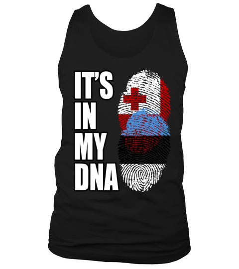 Tongan And Estonian Mix Heritage DNA Flag Tank Top Unisex