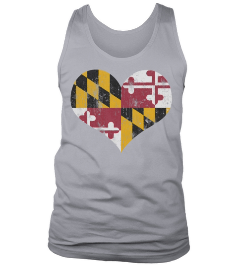 Vintage Heart Flag of Maryland Men Women Kids Tank Top Unisex