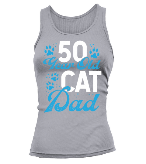 50 Year Old Cat Dad Paw Cat Father 50th Birthday Tank top Woman