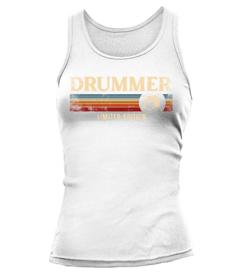 Drummer Drum Set Vintage Retro Tank top Woman
