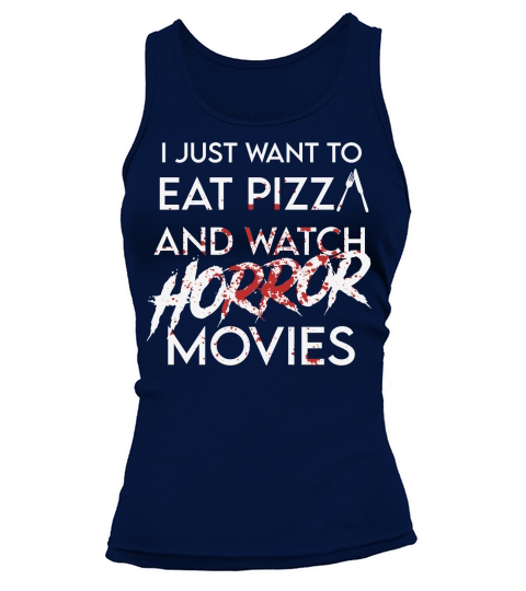 Funny Horror Movie Fan Halloween Pizza Tank top Woman