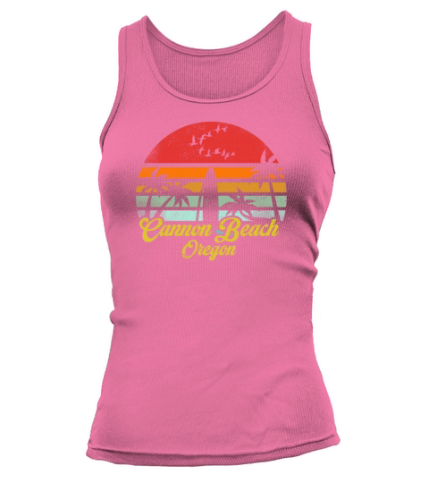 Vintage Cannon Beach Oregon Surfing Retro Surf Fun Tank top Woman