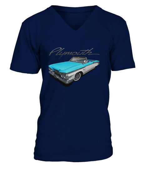 1961 Plymouth Fury Convertible Robins Egg Blue V-Neck T-shirt