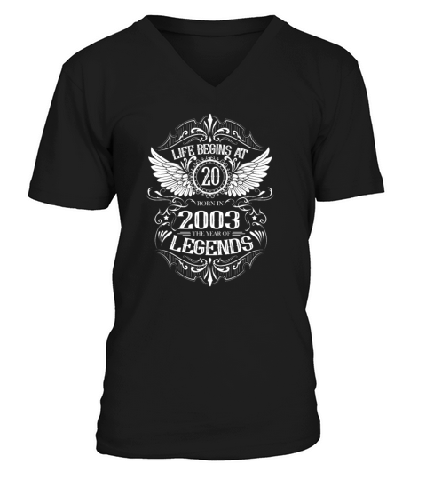 20th Birthday Gifts Vintage 2003 Vintage V-Neck T-shirt
