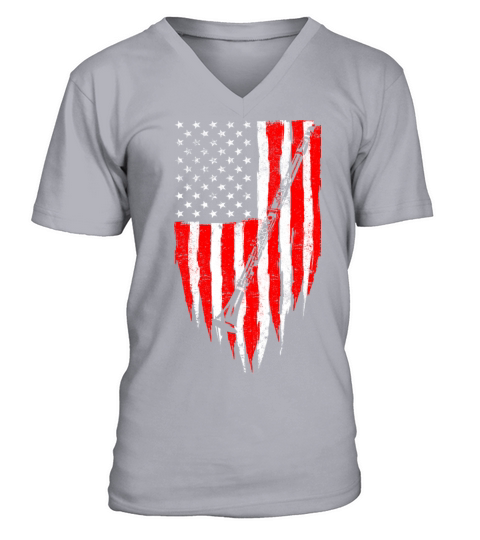American Flag Clarinet Vintage Music Musician USA V-Neck T-shirt