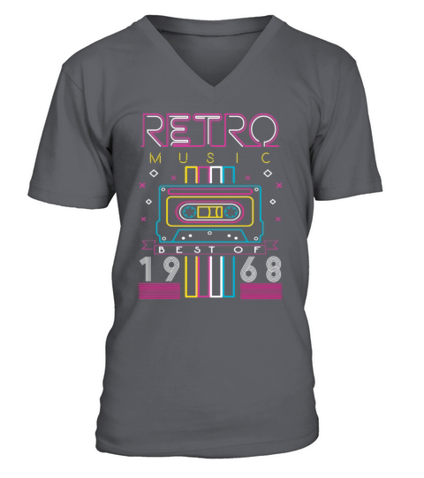 Best Of 1968 Retro Cassette Vintage Birthday V-Neck T-shirt