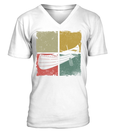 Canoe Canoeing Retro Vintage V-Neck T-shirt