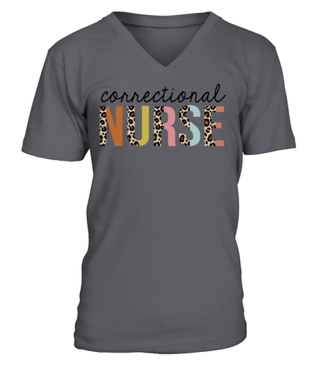 Correctional Nurse Leopard Print Registered RN V-Neck T-shirt