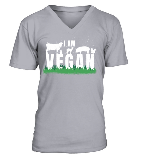 Farm Animals Vegetable Powered Vegetarian I Vegan V-Neck T-shirt