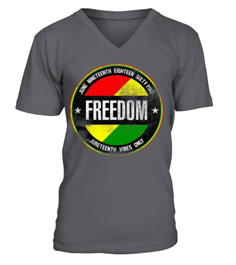 Freedom Black History Juneteenth June 19 Vintage V-Neck T-shirt