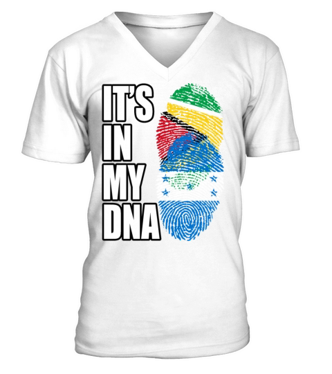 Guyanese And Honduran Mix Heritage DNA Flag V-Neck T-shirt