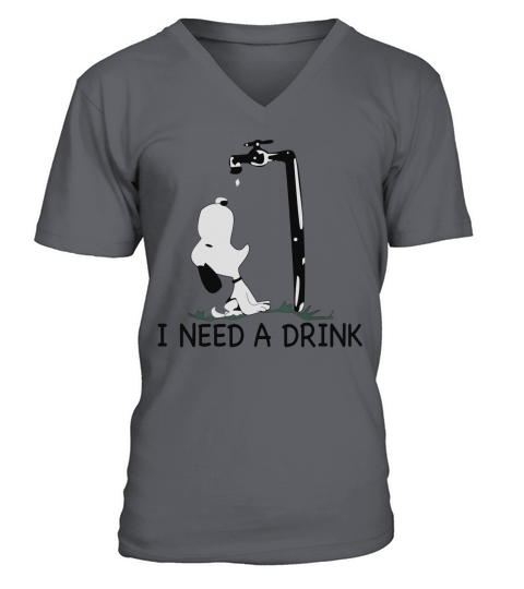 I Need A Drink Snoopy V-Neck T-shirt