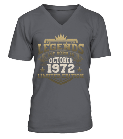 Legends Vintage October 1972 50th Birthday Gift V-Neck T-shirt