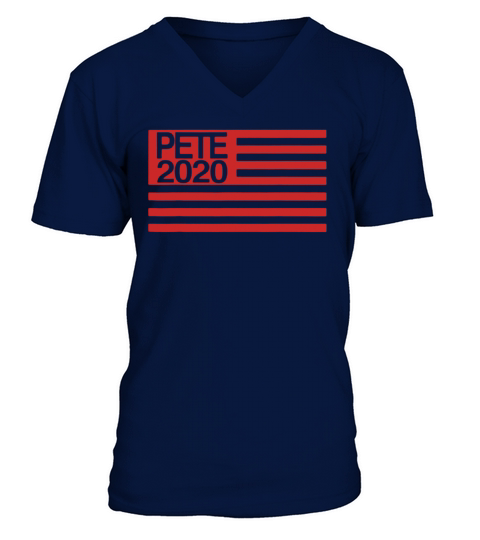 Mayor Pete flag buttigieg 2020 V-Neck T-shirt