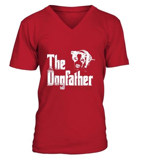 Mens The Dogfather Shirt Pit Bull Dog Tee Fathers Day Shirts V-Neck T-shirt