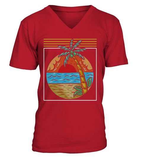 palm trees V-Neck T-shirt