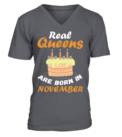 Real Queens are born in November V-Neck T-shirt