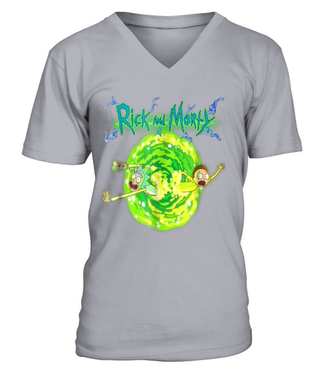RICK &amp;amp; MORTY PORTAL GLOW LIGHTNING LOGO V-Neck T-shirt