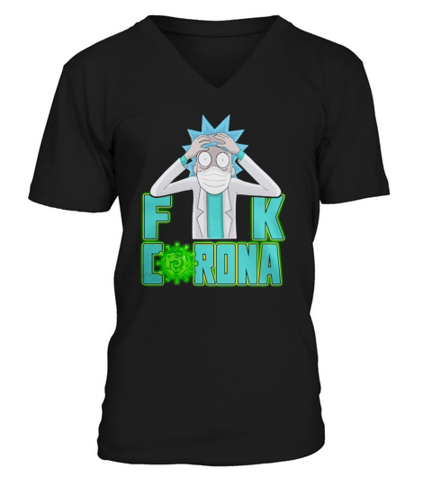 Rick Sanchez mask fuck corona shirt V-Neck T-shirt
