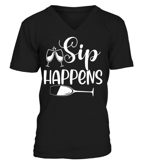 Sip Happens V-Neck T-shirt