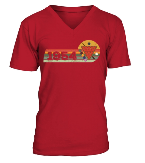 Snooker Snooker-game Vintage born 1954 Birthday V-Neck T-shirt