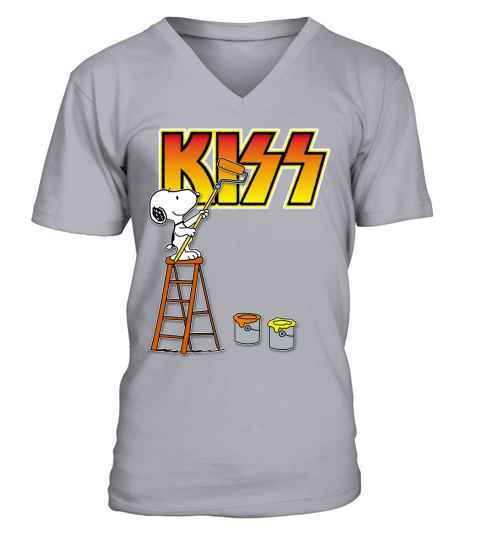 Snoopy paint Kiss V-Neck T-shirt