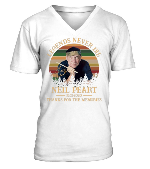 Vintage Neil Peart Legends Never Die 1952 2020 memories signed shirt V-Neck T-shirt