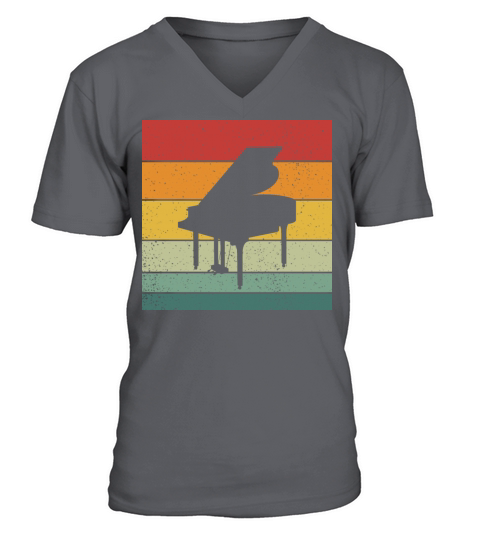 Vintage Retro Grand Classical Piano Vintage Music V-Neck T-shirt