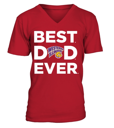 Western Illinois Leathernecks_Best Dad Ever V-Neck T-shirt
