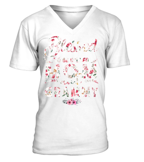 Womens Blessed To Be Called Mom And Grammy T-Shirt Mothers D V-Neck T-shirt