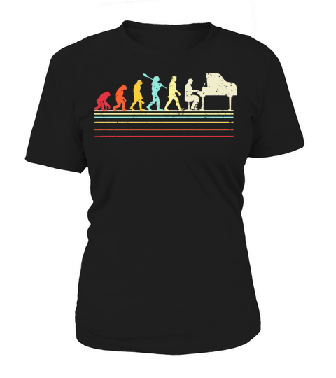Funny Piano Shirt Retro Vintage Evolution Of Man Women's T-Shirt