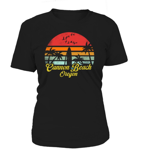 Vintage Cannon Beach Oregon Surfing Retro Surf Fun Women's T-Shirt