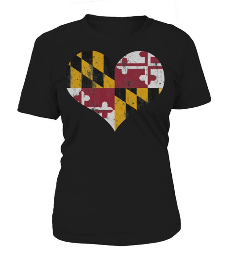 Vintage Heart Flag of Maryland Men Women Kids Women's T-Shirt