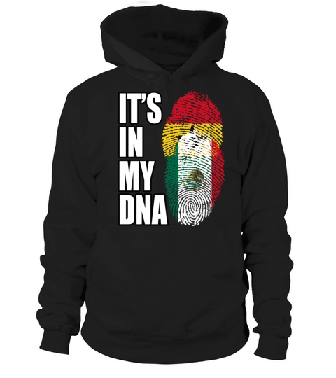 Ghanaian And Mexican Mix Heritage DNA Flag Hoodie Unisex