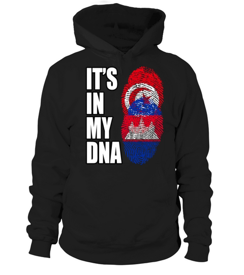 Tunisian And Cambodian Mix Heritage DNA Flag Hoodie Unisex