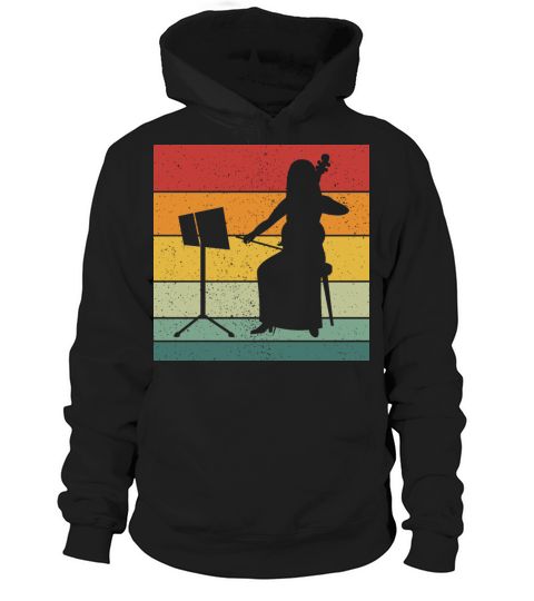 Vintage Retro Double Bass Vintage Music Hoodie Unisex