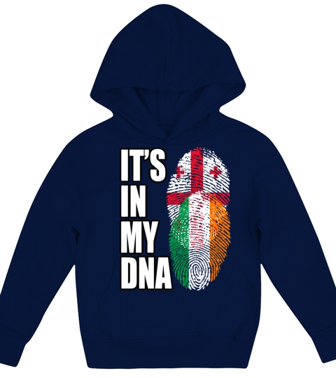 Georgian And Irish Mix Heritage DNA Flag Kids Hoodie