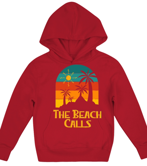 The Beach Calls Vacation Summer Tropical Ocean Kids Hoodie