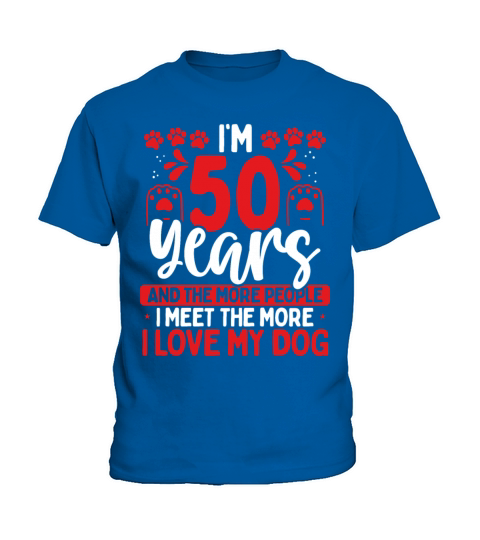 50 Year Old Dog Dad Dog 50th Birthday Pet Lover Kids T-Shirt