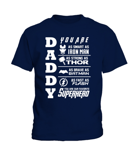 Daddy Super Hero Funny Gift For Father Day Dad Men Kids T-Shirt