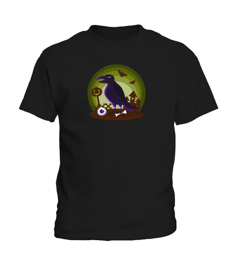 Halloween Party Horror Raven Kids T-Shirt