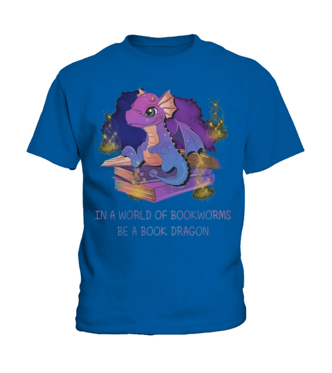 In a world of bookworms be a book dragon purple shirt Kids T-Shirt