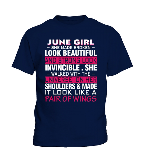 June Girl T-Shirt Cool Birthday Gift Shirt Kids T-Shirt